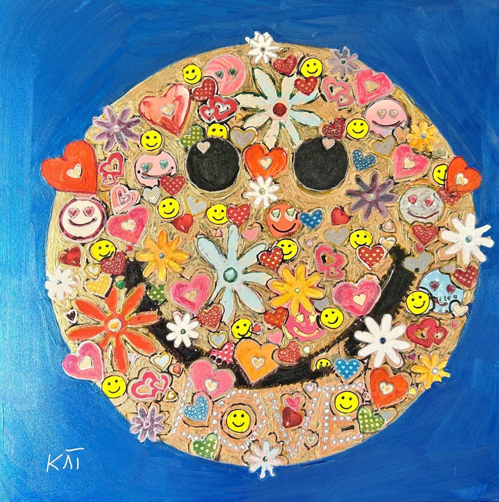Happie Ocean 100x100cm zzgl. schwarzer Schattenfuge