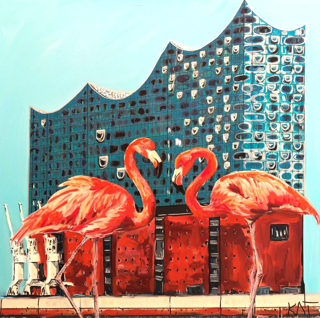 flamingos bei elphi quadrat