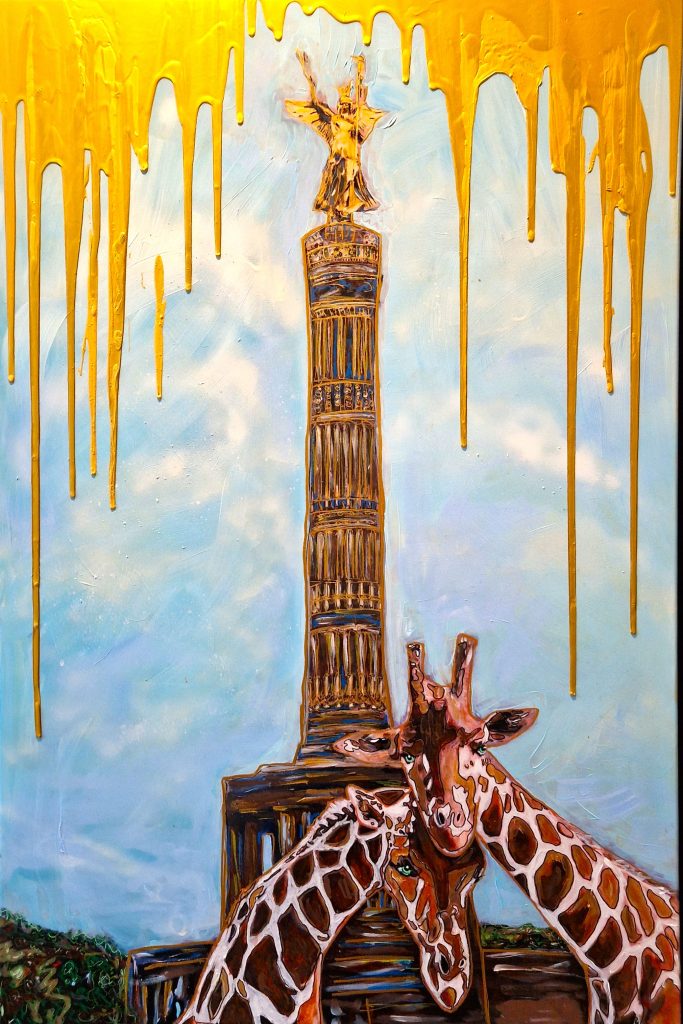 giraffen vor siegessäule
